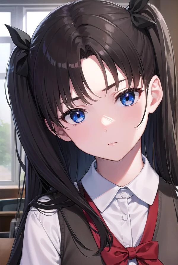 rintohsaka, <lyco:rintohsaka-lyco-nochekaiser:1>,
rin tohsaka, aqua eyes, (black hair:1.5), hair ribbon, long hair, ribbon, sidelocks, two side up,
BREAK (brown sweater vest:1.2), collared shirt, homurahara academy school uniform, neck ribbon, red ribbon, ribbon, school uniform, shirt, sweater vest, white shirt
BREAK indoors, classroom,
BREAK looking at viewer, fully body,
BREAK <lyco:GoodHands-beta2:1>, (masterpiece:1.2), best quality, high resolution, unity 8k wallpaper, (illustration:0.8), (beautiful detailed eyes:1.6), extremely detailed face, perfect lighting, extremely detailed CG, (perfect hands, perfect anatomy),