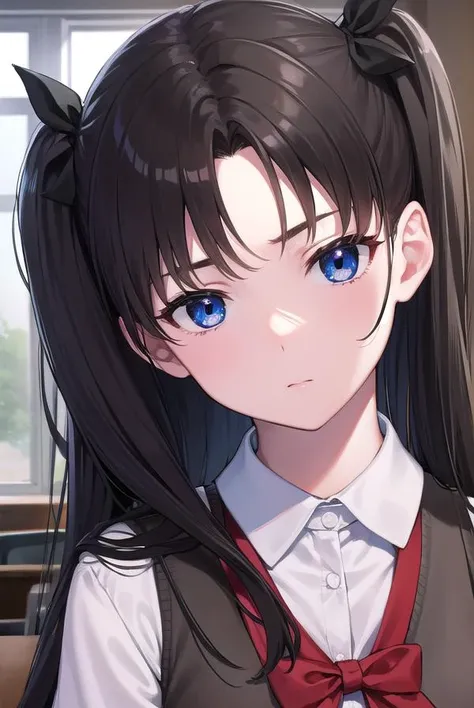 rintohsaka, <lyco:rintohsaka-lyco-nochekaiser:1>,
rin tohsaka, aqua eyes, (black hair:1.5), hair ribbon, long hair, ribbon, sidelocks, two side up,
BREAK (brown sweater vest:1.2), collared shirt, homurahara academy school uniform, neck ribbon, red ribbon, ribbon, school uniform, shirt, sweater vest, white shirt
BREAK indoors, classroom,
BREAK looking at viewer, fully body,
BREAK <lyco:GoodHands-beta2:1>, (masterpiece:1.2), best quality, high resolution, unity 8k wallpaper, (illustration:0.8), (beautiful detailed eyes:1.6), extremely detailed face, perfect lighting, extremely detailed CG, (perfect hands, perfect anatomy),