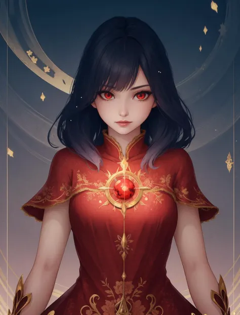 (style-swirlmagic:0.9)  looking down, solo, upper body, detailed background, (<lora:MagmaTech:0.5>,  MagmaTech theme:1.1), blood red eyes, black hair, detailed face,  vampiric blood witch, crimson blood swirling in the air, casting spell, dynamic pose, red color scheme, red  clothes, capelet, blood spatters, hemomancy,     (roses:0.7), (red thorny roses:0.7) in background, red flames,  cinematic atmosphere, floating particles, blood droplets, 
OverallDetail <lyco:[LoHa] White Dew 白露 Style(With multires noise version):1.1>,