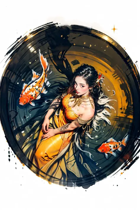 1GIRL,, facing looking at viewer, from above, looking up, fish eye lens, ink medium <lora:EF-add_detail:0.5> <lora:EF-White Dew:0.5> WHITE DEW <lora:kio_20231022003303:0.5> large koi <lora:zyd232_ChineseInkStyle_v1_0:0.75> zydink <lora:Painted_poster_V1-000035_1_pp:0.5> Painted poster <lora:CircleArt_Sora:0.5> Circle <lora:edgHC_GOWN1:0.5> HC_GOWN, WEARING HC_GOWN <lora:jinmeng:0.5> JINGMENG, GOLDEN LAYERED DRESS. SPARKLE, SEE-THROUGH, JEWELRY, image border <lora:EF-LowRA:0.5> dark theme <lora:JakubRozalskistyleV1:0.8> jakubrozalskistyle<lora:EF-GoodHands-beta2:0.5><lora:EF-GoodHands-beta2:0.5><lora:EF-GoodHands-beta2:0.5><lora:EF-GoodHands-beta2:0.5>