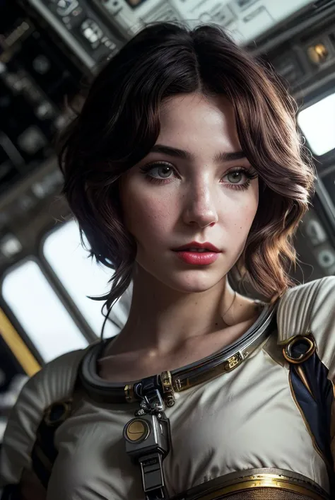 beautiful woman (EPSqu1d1nk1d1nk:.99), perfect hair, (red lips:1.1), ((parted lips)), ((portrait)), (closeup:1.2), ((from the waist up)), ((( space station :1.2 ))), natural skin texture, (( cosplay outfit :1.4)), 24mm, 4k textures, soft cinematic light, adobe lightroom, photolab, hdr, intricate, elegant, highly detailed, sharp focus, ((((cinematic look)))), soothing tones, insane details, intricate details, absurdres, incredibly_absurdres, hyperdetailed, low contrast, soft cinematic light, exposure blend, hdr, faded, now, ("I've got a bad feeling about this.":1.1)