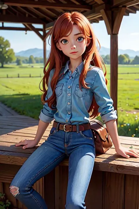 analog photo, a tiny girl, 18yo, (flat chest):0.6, ginger hair, shiny skin, beautiful detailed face, beautiful detailed skin, detailed environment, detailed aquamarine eyes looking at viewer, a girl dressed at jeans sitting in the saddle on a horse, she is looking a little nervous, farm background, sweat:0.7, hyperrealistic,
BREAK,
Porta 160 color, shot on ARRI ALEXA 65, bokeh, sharp focus on subject, shot by Don McCullin, <lora:ReaLora:0.45> <lora:ShinyOiledSkin_v20-LyCORIS:0.2>