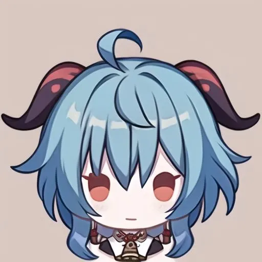 chibi,1girl,(simple background:1.2),masterpiece,best quality,<lora:bighead:1>, <lora:ganyu_ned2_offset:1>,ganyu \(genshin impact\)
