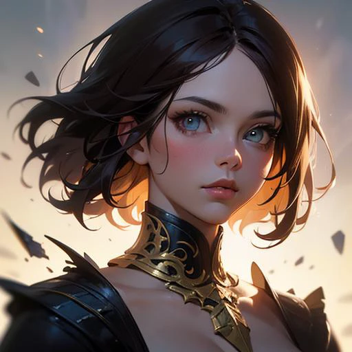 8k portrait of beautiful cyborg with brown hair, intricate, elegant, highly detailed, majestic, digital photography, art by artgerm and ruan jia and greg rutkowski surreal painting gold butterfly filigree, broken glass, (masterpiece, sidelighting, finely detailed beautiful eyes: 1.2), hdr,