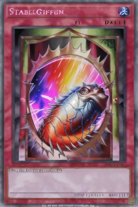 Ring of Fate, Attribute: Fish, Type: Earth ,<lora:testartstyle2:1>, <lora:yugioh:1>, glowing, yugioh style, yugioh monster, duel monster