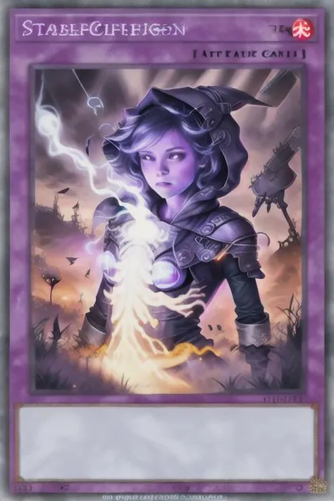 Hood of Apocalypse, Attribute: Spellcaster, Type: Wind ,<lora:testartstyle2:1>, <lora:yugioh:1>, glowing, yugioh style, yugioh monster, duel monster