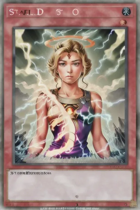 Halo of Judgment, Attribute: Thunder, Type: Water ,<lora:testartstyle2:1>, <lora:yugioh:1>, glowing, yugioh style, yugioh monster, duel monster