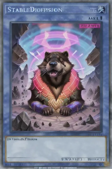 Walrus Skin Cloak, Attribute: Rock, Type: Divine ,<lora:testartstyle2:1>, <lora:yugioh:1>, glowing, yugioh style, yugioh monster, duel monster