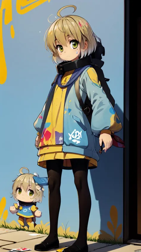 1girl, (graffiti:1.25), paint splatter,<lora:copax_laphicet_v1:1>, full body
