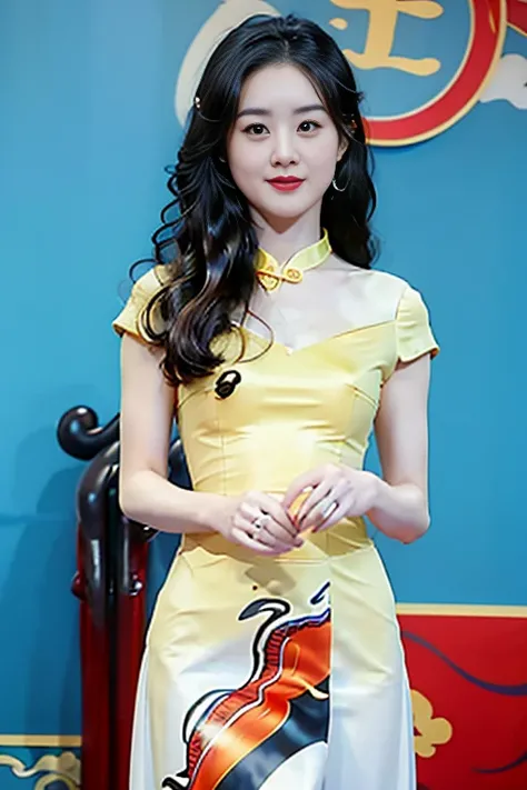 <lora:zaniliaZhao_zaniliaZhao:0.9>,masterpiece, best quality, 1girl, aqua eyes, black hair, closed mouth, multicolored background, looking at viewer, outdoors, solo, upper body, alluring, clean, beautiful face, pure face, pale skin, sexy pose,((china dress,chinese clothes)), long hair, ((perfect female figure)), mature female, milf, narrow waist, chinese deity