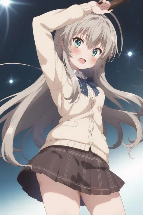 nyaruko, 1girl, solo ,  school uniform, skirt,