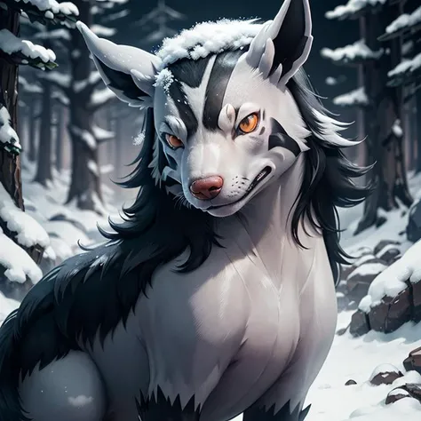 nsfw, explicit, ((feral)) (( female Mightyena)) blushing, looking pleasured, looking at the viewer, ((hyper canine penis, hyper balls, huge knot)), +masterpiece, best quality, by hioshiru, snowskau, foxovh. impasto impressionism, detailed background, huge thighs, huge haunches, huge hips, presenting penis, animal genitalia,