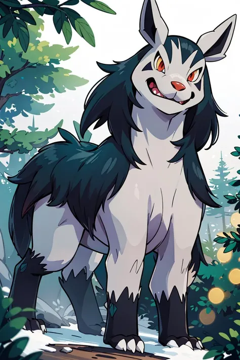 centered, award winning photo, (looking at viewer:1.2), | Mightyena_Pokemon, |snowy forest, | bokeh, depth of field, cinematic composition, | <lora:Mightyena_Pokemon_Anime:0.8>