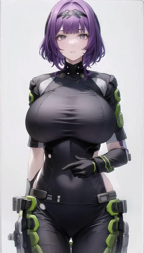 hairband,, short hair, 
(compression shirt:1.28),
lady,mature female, cowboy shot,
(white background,simple background:1.18),
highres,official art,original,masterpiece,best quality,
(huge breasts),
<lora:enya:0.8>