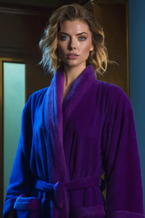 woman, solo, gradient hair, blue eyes, officer, 
([Kate( :0)Mara|Adrianne( :0)Palicki|Gal( :0)Gadot]:0.8), middle shot, ( puffy lips:0.9), 
masterpiece, professional, high quality, beautiful, amazing, renaissance, DeviantArt, Bathrobe,
photoshoot, 4k, realistic, detailed background, matte, (weird:0.8), by Hiromu Arakawa, by Moebius,