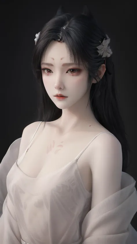 <lora:sanweihu:1>,sanweihu,1girl,solo,black hair,simple background,long hair,(portrait:1.3),hair ornament,looking at viewer,pointy ears,horns,closed mouth,forehead mark,red eyes,lips,bangs,collarbone,brown eyes,bare shoulders,facial mark,hair stick,
china guzhuang,snowing,war,
<lora:Freehand_Brushwork:0.2>,<lora:bg_imgs-10:0.4>,bg_imgs,<lora:sketch_style:0.2>,<lora:zyd232_InkStyle_v1_0:0.2>,zydink,monochrome,ink sketch,<lora:add_detail:0.4>,(see-through:1.4),, best quality , masterpiece, illustration, an extremely delicate and beautiful, extremely detailed ,CG,unity,8k wallpaper, Amazing, finely detail, masterpiece, best quality,official art,extremely detailed CG unity 8k wallpaper,absurdres, incredibly absurdres, huge filesize , ultra-detailed, highres, extremely detailed,beautiful detailed girl, extremely detailed eyes and face, beautiful detailed eyes,light on face,