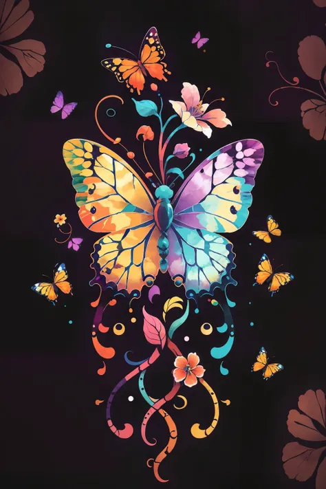 cute00d, butterfly, flower, colorful, <lora:cute00d-000020:.8>
