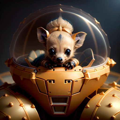 concept art, cute (robot:1.2) hyena, small, (HAROQUE:1.2), under a glass dome, flying in the sky, by adolphe bouguereau, smooth, sharp focus,
, intricate details, modelshoot style, dreamlikeart, dramatic lighting. 8k, highly detailed, trending artstation,