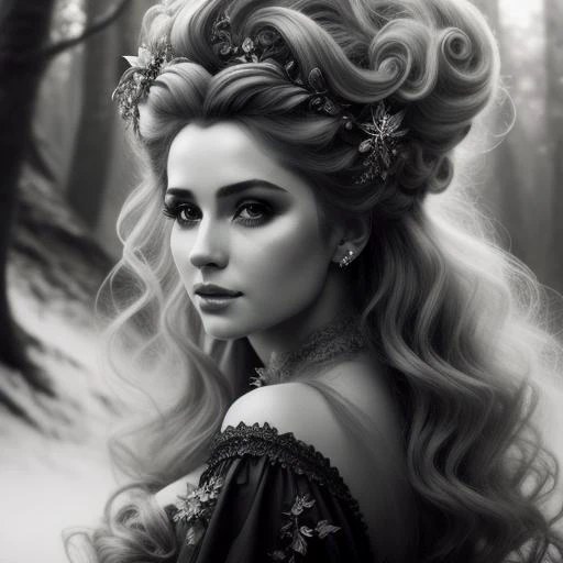 (charcoal drawing:1.2), a (fairy), background is magical forest, HAROQUE2, intricate details, modelshoot style, dreamlikeart, dramatic lighting. 8k, highly detailed, trending artstation,
