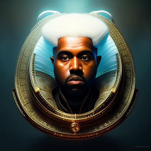 award winning oil painting, masterpiece, epic, an (albino) (Kanye West:1.2) chronomancer space priest, (HAROQUE:1.1), master science fiction art, best on artstation, breathtaking, epic, stunning, gorgeous, much detail, much wow, cgsociety, wlop, pixiv, behance, deviantart