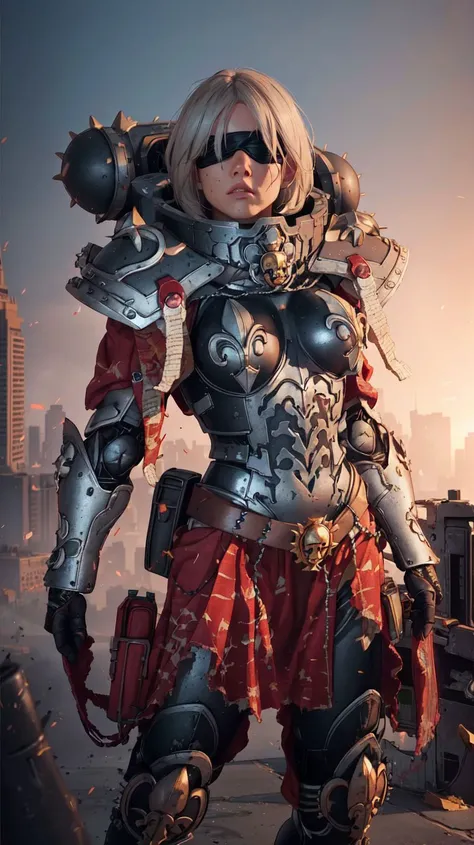 <lora:edgWar40KAdeptaSororitas>,edgadepta,wearing edgadepta,(power armor:1.1),(shoulder armor:1.15),skull emblem,(fleur de lis:1.15 break:1.1),(blindfold break:1.1),(basic grip:1.1),(strike pose:1.1),(masterpiece:1.1),(best quality:1.1),(extremely detailed:1.1),(highly quality:1.1),(4k:1.1),(sharp focus:1.1),(professional:1.1),(sharp focus:1.1),(award winning:1.1),(cinematic lighting:1.1),(octane render:1.1),(unreal engine:1.1),(volumetrics dtx:1.1),(wallpaper:1.1),ruined city,