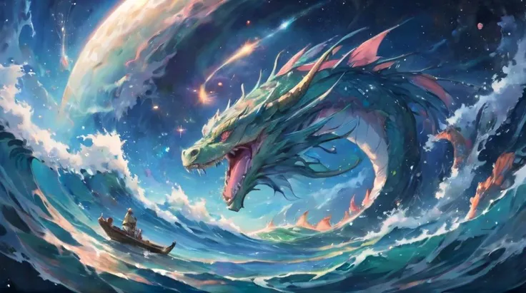 (Ocean, sky:cosmos), (dragon:.6)