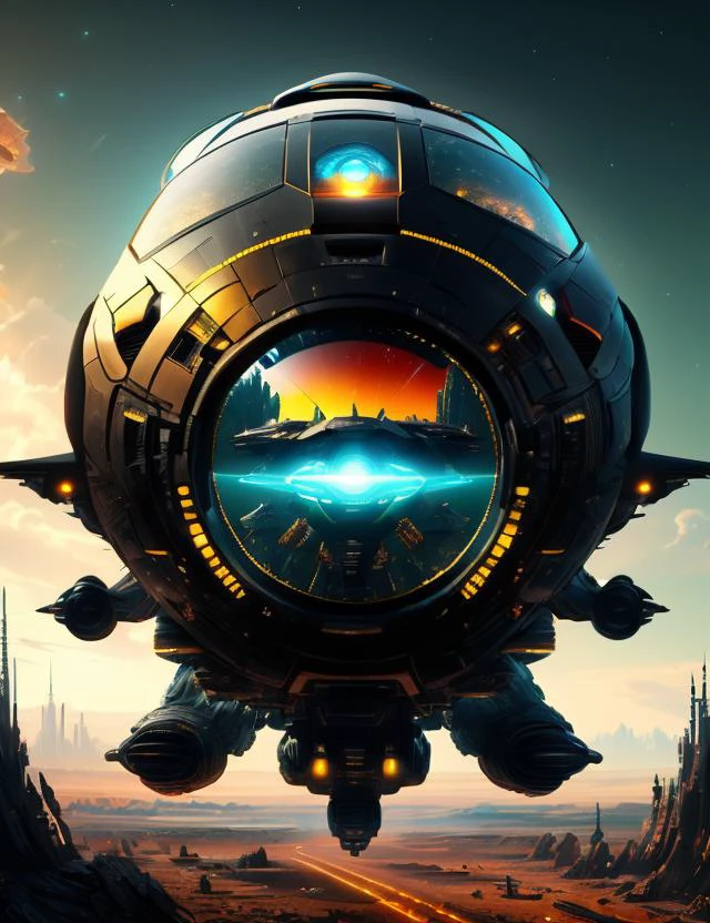 ((best quality)), ((masterpiece)), ((realistic,digital art)), (hyper detailed),DonMCyb3rN3cr0XL Spacecraft, Interplanetary, Zenithal Hour Angle, Aurora} , octane rendering, raytracing, volumetric lighting, Backlit,Rim Lighting, 8K, HDR, <lora:CyberNecroTechSD1.5-000006:0.8>