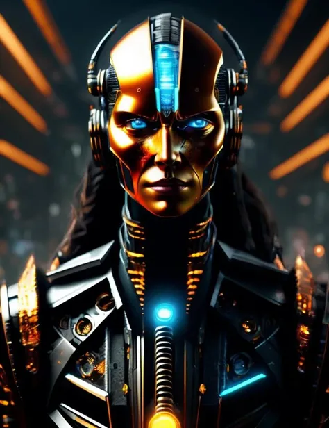((best quality)), ((masterpiece)), ((realistic,digital art)), (hyper detailed),DonMCyb3rN3cr0XL synth female witch , octane rendering, raytracing, volumetric lighting, Backlit,Rim Lighting, 8K, HDR, <lora:CyberNecroTechSD1.5-000006:1.0>