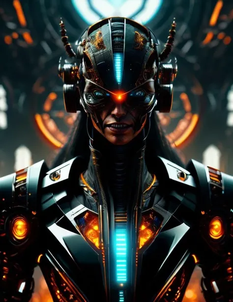 ((best quality)), ((masterpiece)), ((realistic,digital art)), (hyper detailed),DonMCyb3rN3cr0XL  synth female witch , octane rendering, raytracing, volumetric lighting, Backlit,Rim Lighting, 8K, HDR,   <lora:CyberNecroTechSD1.5-000006:1.0>