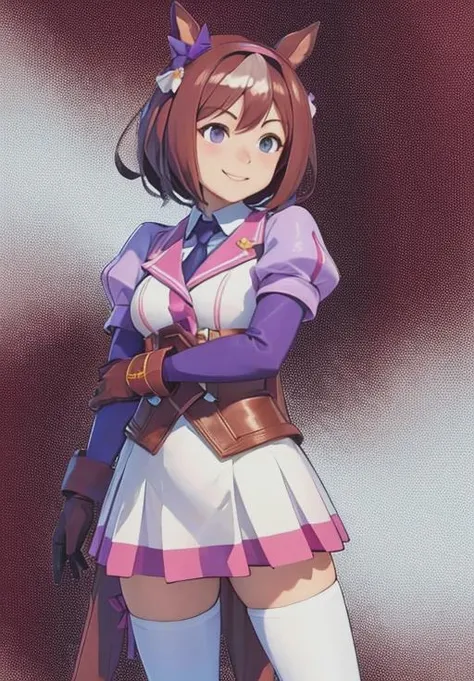 <lora:Uma_Musume:0.8>, UM_Special_Week, standing, smirk,, (masterpiece, best quality, detailed:1.3)
