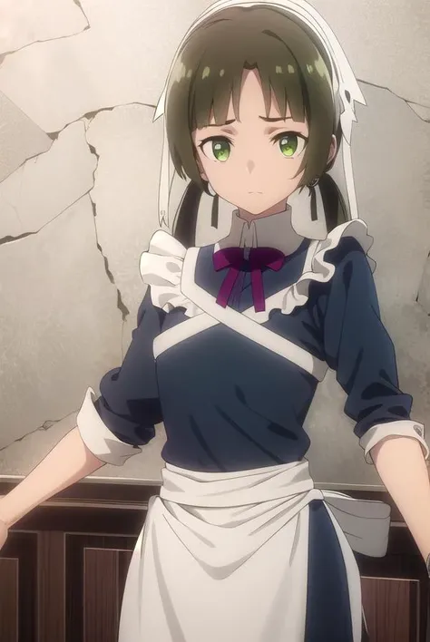 izettalotte, <lora:izetta lotte s1-lora-nochekaiser:1>,
lotte, brown hair, twintails, (green eyes:1.3), low twintails,
BREAK apron, maid, maid headdress, maid apron,
BREAK indoors,
BREAK looking at viewer, dynamic pose,
BREAK <lyco:GoodHands-beta2:1>, (masterpiece:1.2), best quality, high resolution, unity 8k wallpaper, (illustration:0.8), (beautiful detailed eyes:1.6), extremely detailed face, perfect lighting, extremely detailed CG, (perfect hands, perfect anatomy),