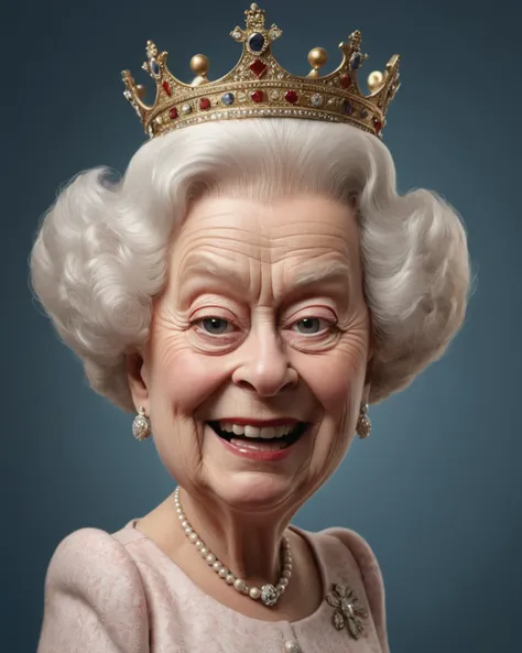 The queen of England, caricature