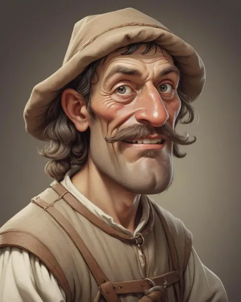 Medieval peasant, caricature