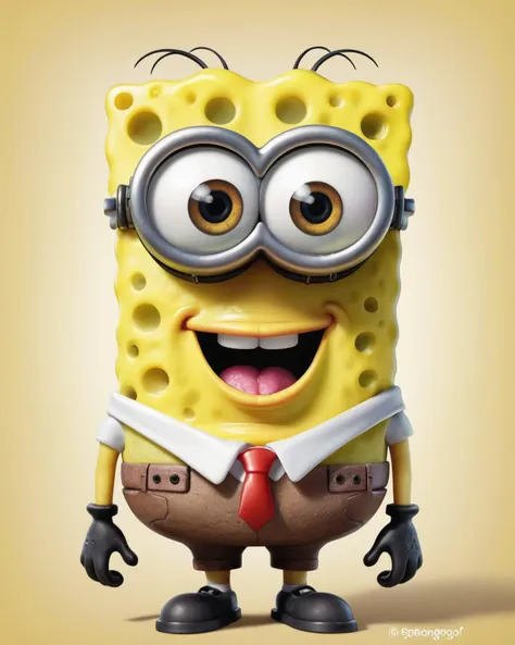 (Spongebob:1.3) minion, (caricature:1.3)