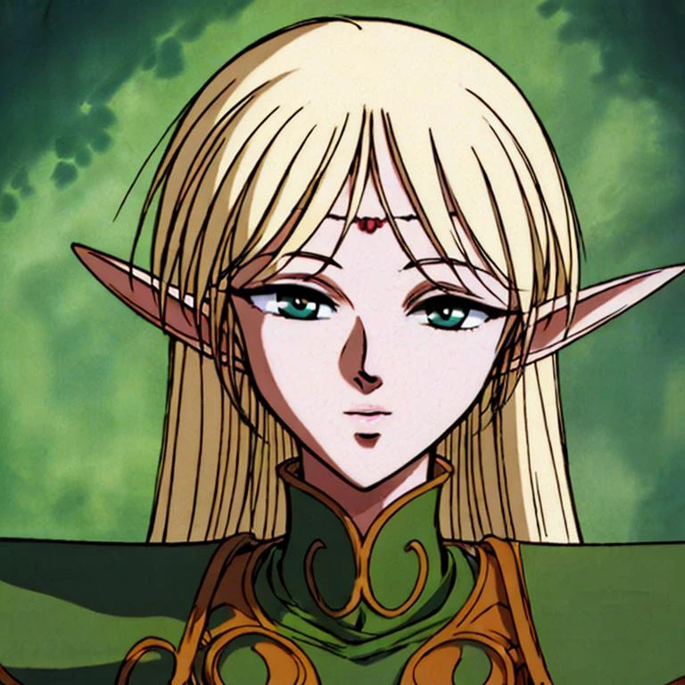 ((masterpiece, best quality, detailed)), 1girl, colerful lighting, deedlit, elf, Blond long Hair, looking at viewer, Portrait<lora:Deedlitv10:0.7>