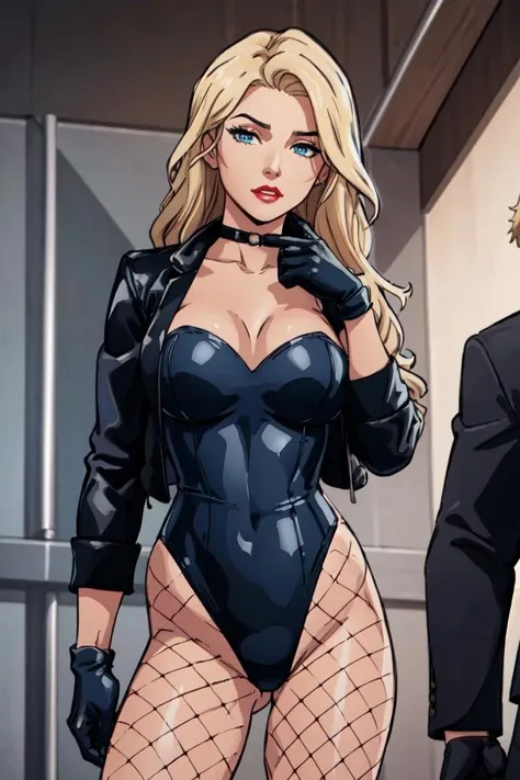 good anatomy, masterpiece, best quality, 4k, 8k, professional photography, soft light, sharp focus,1girl, anime coloring,
DC_blackcanary_jacket_ownwaifu, www.ownwaifu.com,
blonde hair, long hair, breasts, blue eyes, large breasts, lipstick, makeup, lips,
fishnets, gloves, jacket, pantyhose, leather, leotard, leather jacket, black jacket, black leotard, bodysuit, open jacket,
<lora:CARTOON_DC_blackcanary_ownwaifu-15:0.8> ,