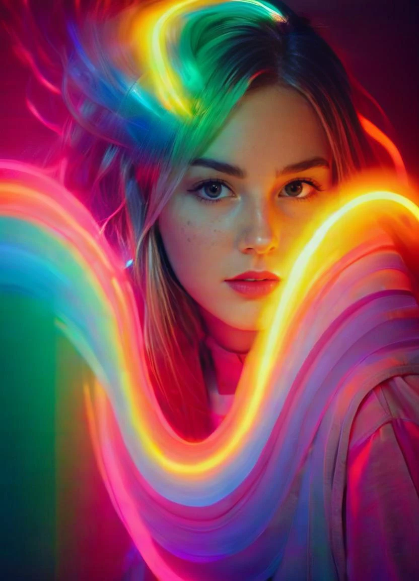 anime artwork, grand photograph, Polaroid, surprised 22-year-old girl, glowing hair, canon 5d mark 4, neon light, kodak ektar, flamboyant, pastel colors, curved lines, elaborate detail, art by j.c. leyendecker <lora:add-detail-xl:0.8> <lora:ip-adapter-faceid-plusv2_sdxl_lora:1> <lora:ral-elctryzt-sdxl:0.5> ral-elctryzt, subsurface scattering, Photorealistic, Hyperrealistic, analog style, realistic, film photography, soft lighting, heavy shadow