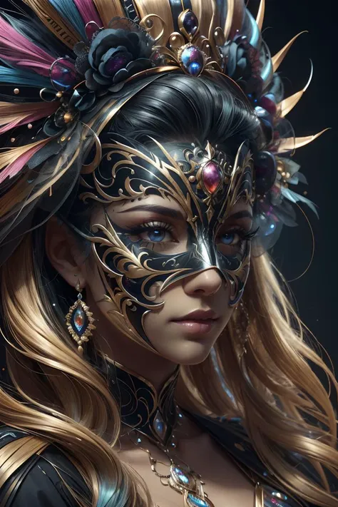 a close up of a colorful ral-elctryzt mask on a black background,digital art,by Marie Bashkirtseff,extremely detailed goddess shot,carnival on the background,detailed faces,colorful adornments,detailed digital 3d art,detailed face of a woman,colorful,symetrical detailed faces,colorful picture ral-elctryzt,<lora:ral-elctryzt-sd15:0.8>,