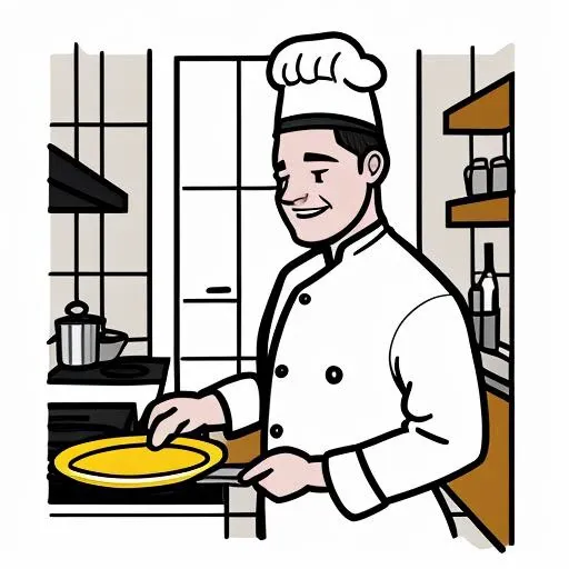 an arsaac illustration of a chef in the kitchen. <lora:arsaac:1>
