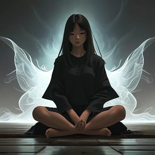big, front, girl, guardian spirit, herself, sitting <lora:guardian:0.8> guardian