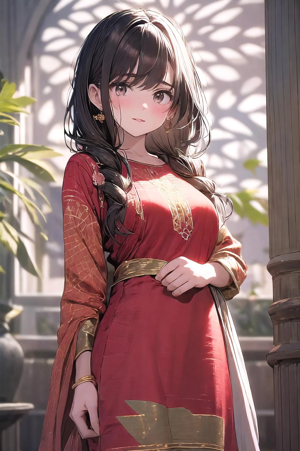 1girl, solo,
<lora:wrenchpjbss-10:1> , wearing wrenchpjbss,dupatta, embroidery,red dress
Ultra-detail, (highres:1.1), best quality, (masterpiece:1.3), cinematic lighting,