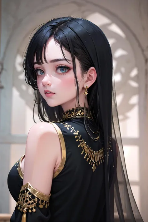 (highly detailed:1.3), 
1girl, solo, (upper body:1.3), 
<lora:wrenchpjbss-10:1.1>, 1girl wearing wrenchpjbss, embroidery, black dress,  from behind, 
Ultra-detail, (highres:1.1), best quality, (masterpiece:1.3), cinematic lighting, 
(highly detailed face and eyes:1.3),
