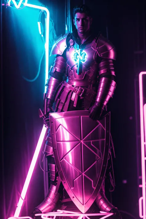 Neon knight, <lora:neons_v1.1:1>