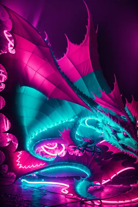 Neon dragon, <lora:neons_v1.1:1>