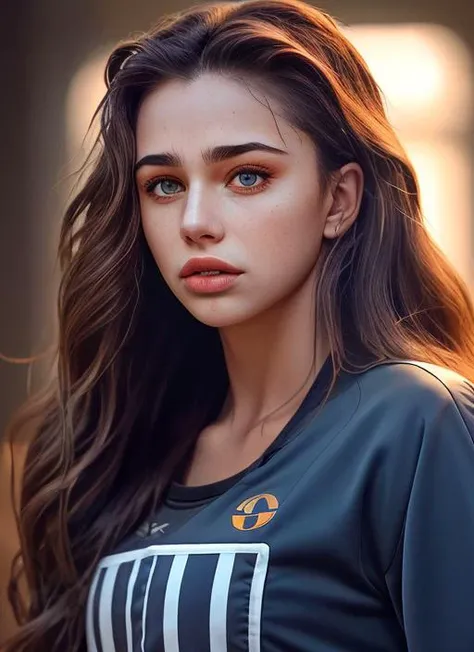 Hyperrealist portrait of female photo realistic, dynamic lighting, artstation, poster, volumetric lighting, very detailed faces, 4 k, award winning,, 1girl, in the dark, deep shadow, low key,cowboy shot,(official clothing:1.4) ,long hair,white hair, african american. white tshirt