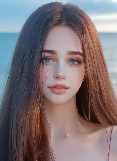 portrait of skswoman, sleepy , wearing luxury fashion , with Straight hair , background ocean epic (photo, studio lighting, hard light, sony a7, 50 mm, matte skin, pores, colors, hyperdetailed, hyperrealistic), <lyco:Zianra Nicolaevna Kudryasheva:1.2>