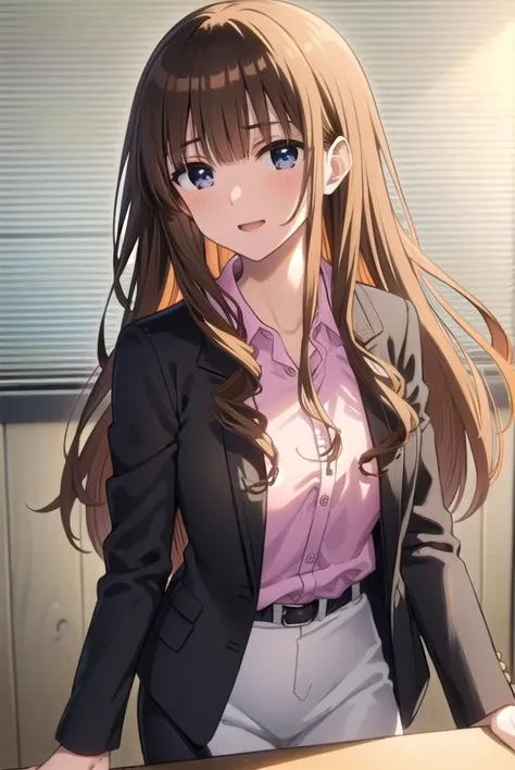 taeanegasaki, <lora:tae anegasaki s2-lora-nochekaiser:1>,
tae anegasaki, long hair, brown hair, (light brown hair:1.2) drill hair, (black eyes:1.5), bangs, blunt bangs, smile,
BREAK labcoat, shirt, (pink shirt:1.2), collared shirt, skirt, pencil skirt, black skirt, (white labcoat:1.2),
BREAK indoors, classroom,
BREAK looking at viewer, (cowboy shot:1.5),
BREAK <lyco:GoodHands-beta2:1>, (masterpiece:1.2), best quality, high resolution, unity 8k wallpaper, (illustration:0.8), (beautiful detailed eyes:1.6), extremely detailed face, perfect lighting, extremely detailed CG, (perfect hands, perfect anatomy),