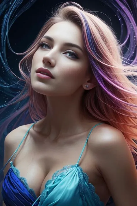A breathtaking image of Aphrodite, the Greek goddess of beauty, depicted as a radiant redhead. (\--aspect ratio: 9:16, --s2) Her long, fiery red hair cascades down her shoulders, glowing under the soft, inviting light. (\--Detailed face: 1.2, finely detailed skin, pale complexion) Her features are elegant and captivating, with kind, expressive eyes that radiate love and compassion. (\--8K UHD, 24MP, Canon EOS R6, 35mm) She stands gracefully, with one hand delicately placed on her hip, evoking