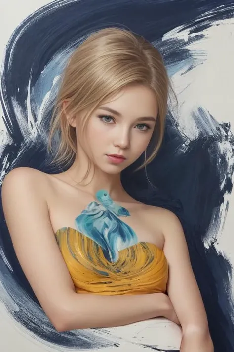 Colorful beautiful girl: a giru 28-years old, messy hair, oil painting, nice perfect face with soft skinice perfect face, blue yellow colors, light purple and violet additions, light red additions, intricate detail, splash screen, 8k resolution, masterpiece, cute face,artstation digital painting smooth veryBlack ink flow: 8k resolution photorealistic masterpiece: intricately detailed fluid gouache painting: by Jean Baptiste Mongue: calligraphy: acrylic: watercolor art, professional photography, natural lighting, volumetric lighting maximalist photoillustration: by marton bobzert:, complex, elegant, expansive, fantastical,  <lora:rmadart3NoiseoffsetSD1_v10:1>, wavy hair, vibrant