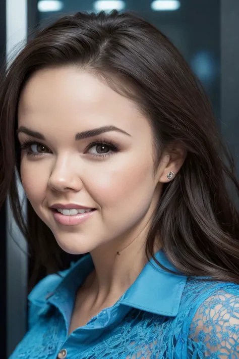 closeup headshot of S019_DillionHarper_v2, a beautiful woman, in an (elevator:1.1), wearing a (shirt:1.2), (8k, RAW photo, best quality, depth of field, ultra high res:1.2), (absurdres, intricate, photorealistic, masterpiece, ultra-detailed:1.3)
